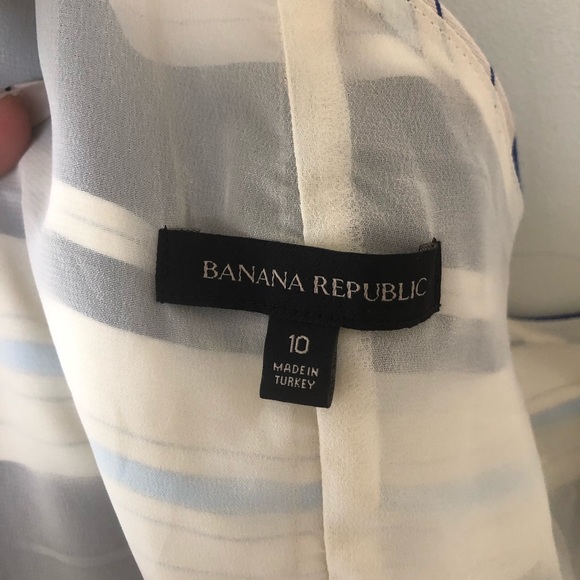 Banana Republic formal Blue Stripe Dress 1shoulder - Picture 8 of 8
